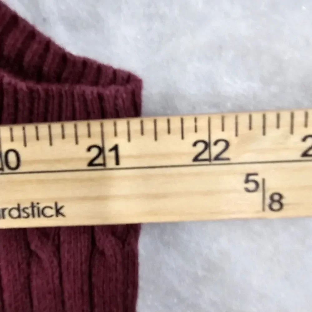 Eddie Bauer Mens Sweater Vest Cable Knit V-Neck Stretch Knit Pullover Purple‎ XL